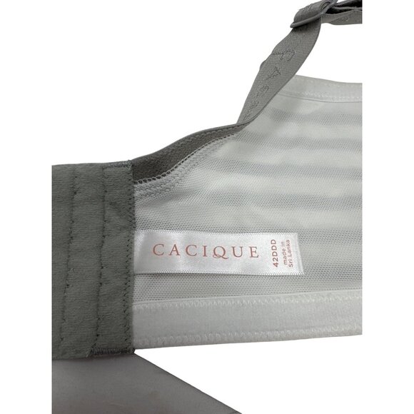 Cacique Striped Full CoverageLightly Lined T-Shirt Underwire Bra Size 42DDD - Picture 10 of 12